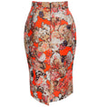 Load image into Gallery viewer, Givenchy Orange Multi Jacquard Pencil Skirt
