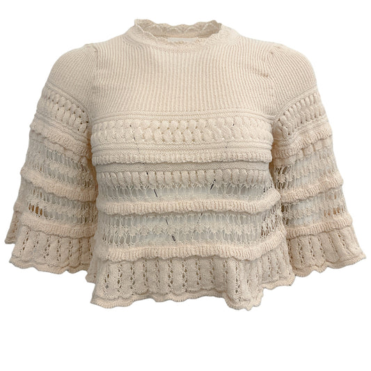 Isabel Marant Étoile Ecru Crochet Frizy Sweater