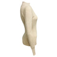 Load image into Gallery viewer, Brunello Cucinelli Beige / Gold Metallic Shimmer Long Sleeved Zipped Top
