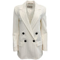 Load image into Gallery viewer, Peserico Cream / Silver Striped Double Breasted Blazer
