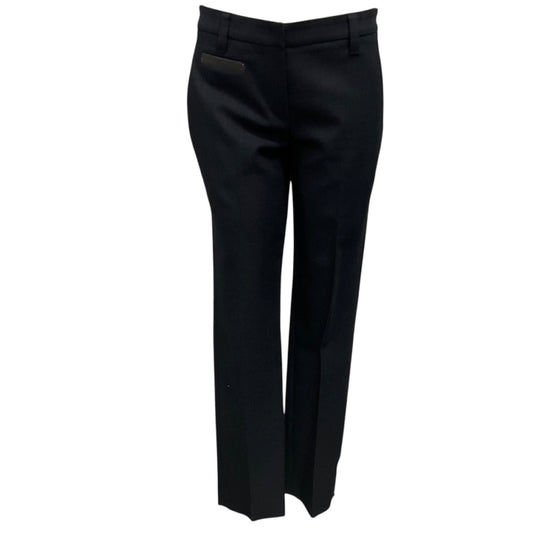 Brunello Cucinelli Navy Blue Wool Trousers with Monili