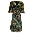 Load image into Gallery viewer, Moschino Couture Green Multi 2019 Crystal Embellished Camo Printed Crepe Dress
