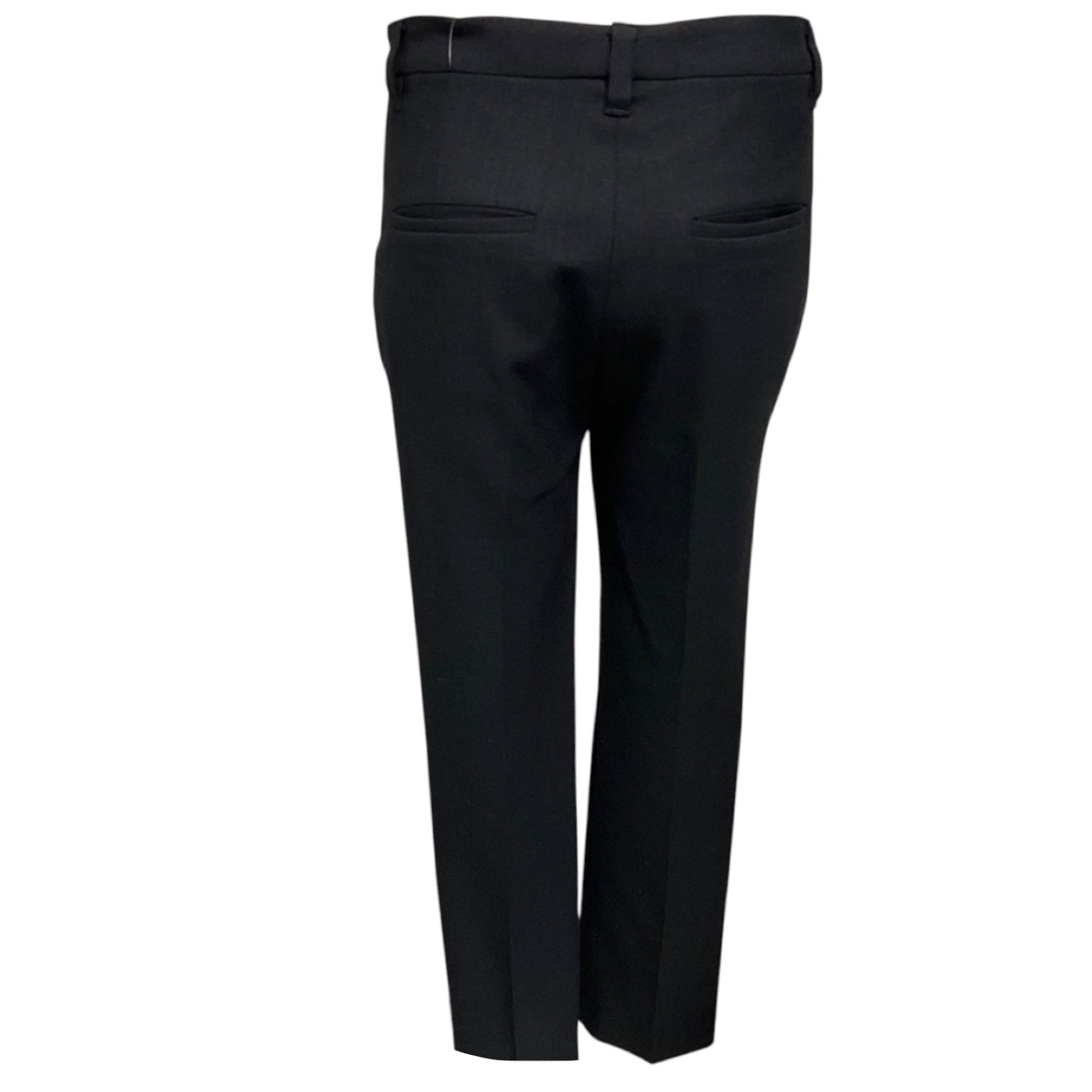 Brunello Cucinelli Navy Blue Wool Trousers with Monili