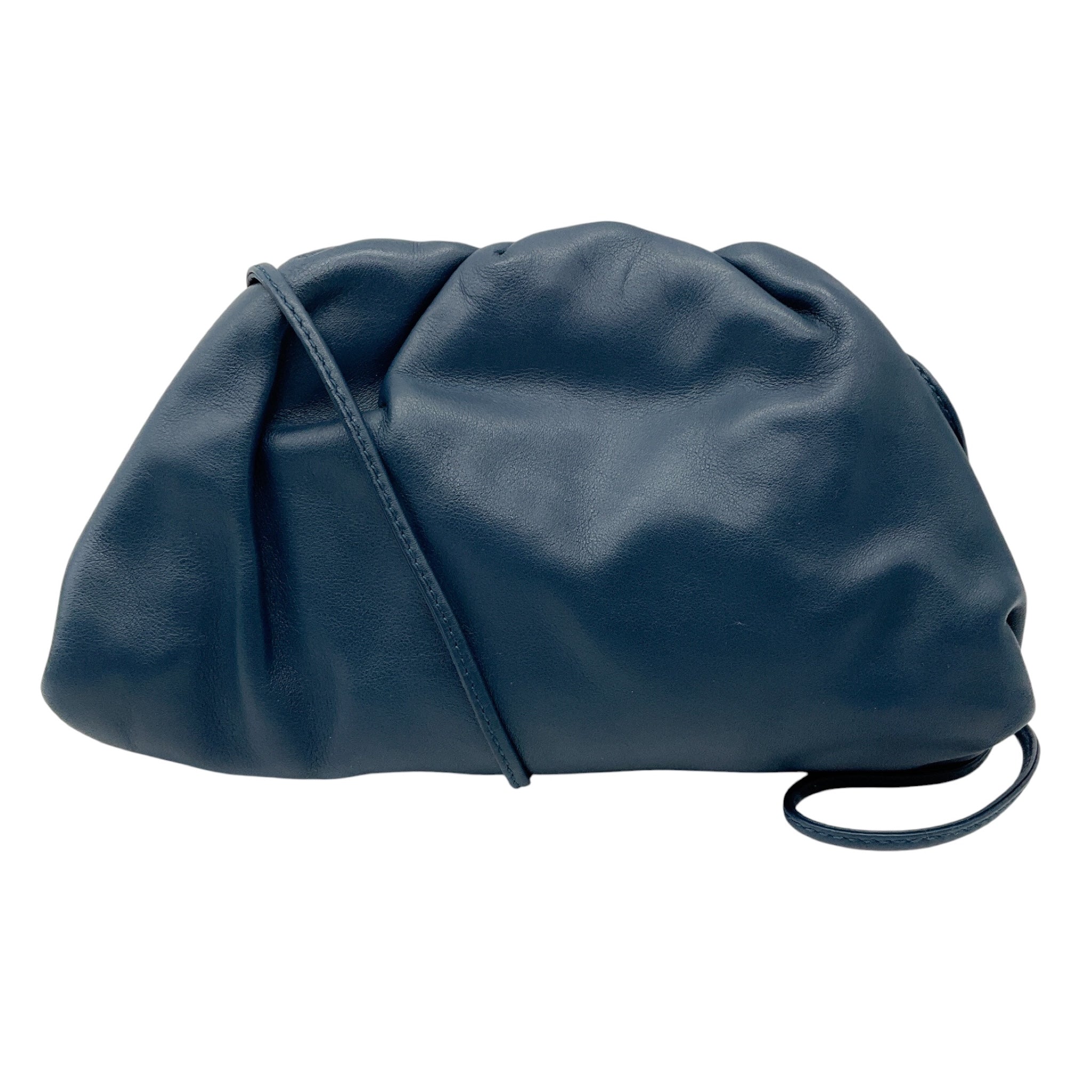 Bottega Veneta Navy Leather Pouch with Strap