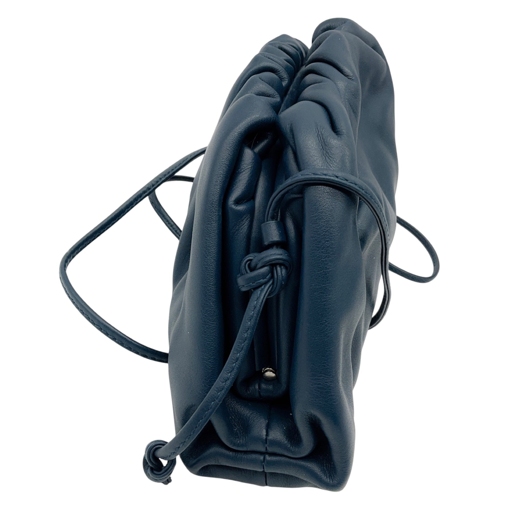 Bottega Veneta Navy Leather Pouch with Strap