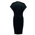 Load image into Gallery viewer, Lee Mathews Black Crinkled Short Sleeved Satin Midi Dress

