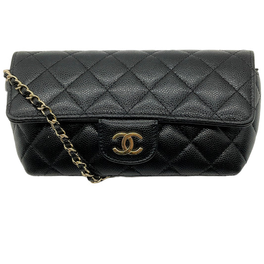 Chanel 2021 Black Quilted Caviar Crossbody Bag
