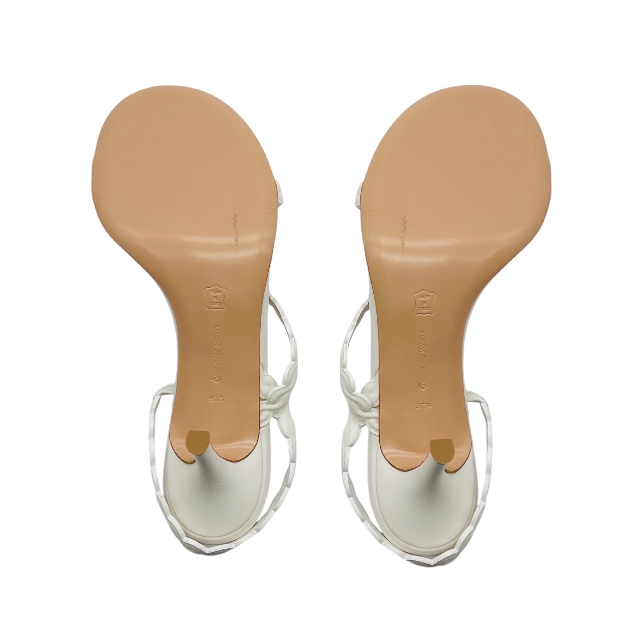 Gianvito Rossi White Scalloped Leather 70 Sandals