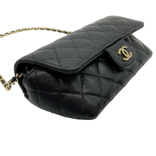 Chanel 2021 Black Quilted Caviar Crossbody Bag