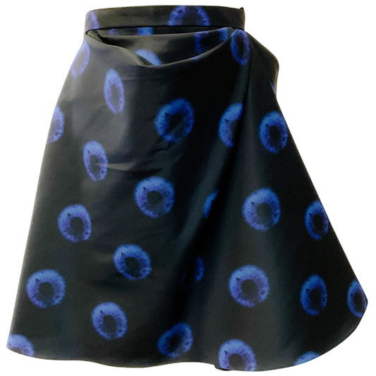 Alexander McQueen Midnight Iris Ruched Faille Miniskirt