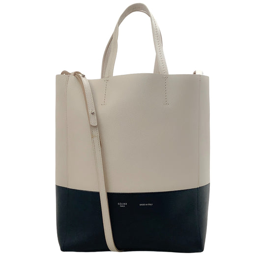 Celine Ivory / Black Grained Calf Leather Two Tone Tote