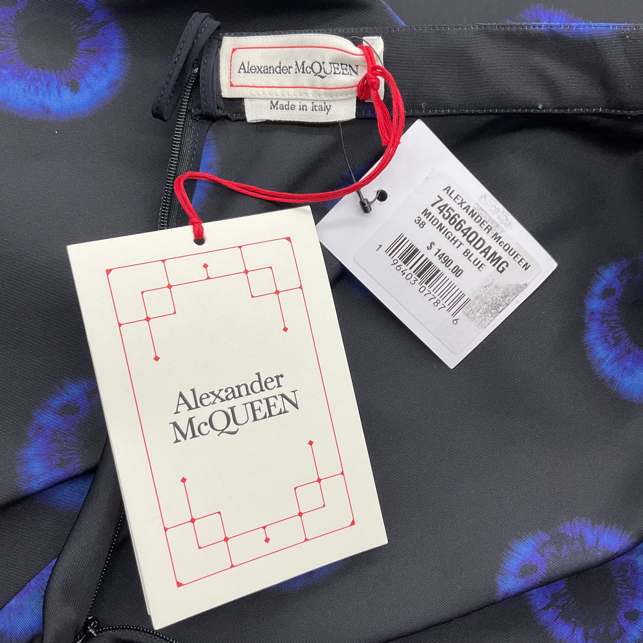 Alexander McQueen Midnight Iris Ruched Faille Miniskirt