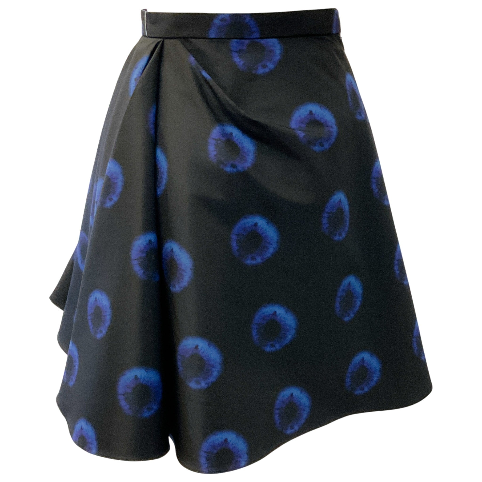 Alexander McQueen Midnight Iris Ruched Faille Miniskirt