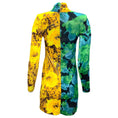 Load image into Gallery viewer, Richard Quinn Yellow / Green / Blue Multi 2019 Printed Long Sleeved Velvet Dress

