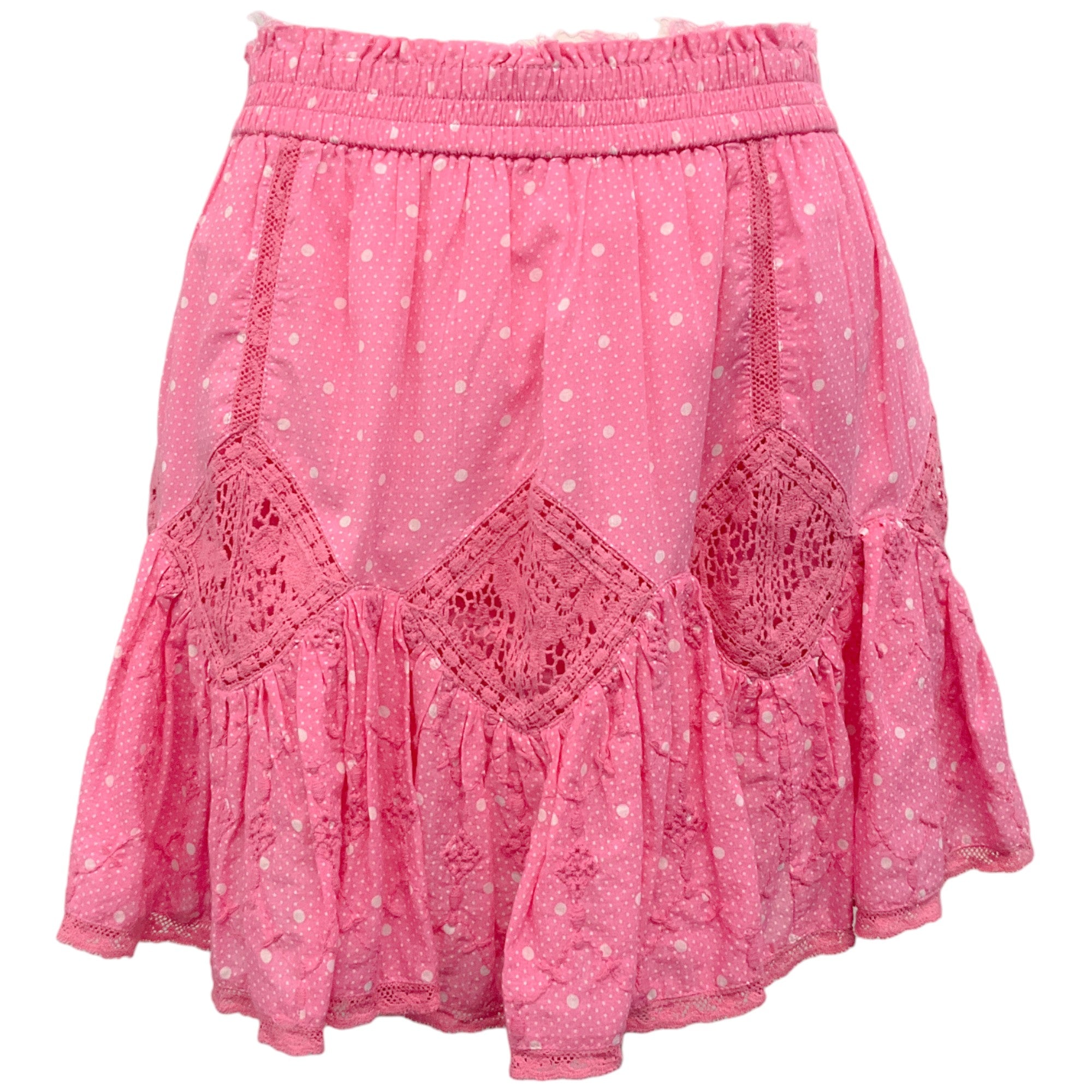 Love Shack Fancy Hot Pink Cherry Adia Mini Skirt