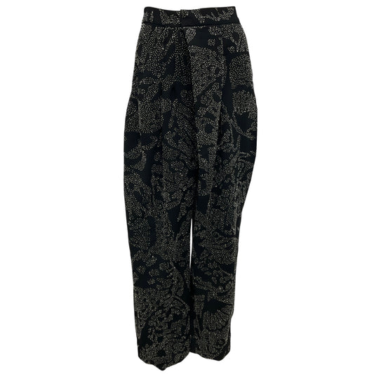 Dries Van Noten Black Bead Embellished Crepe Dress Pants