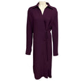 Load image into Gallery viewer, Jil Sander Purple Long Sleeved Crepe Wrap Midi Dress
