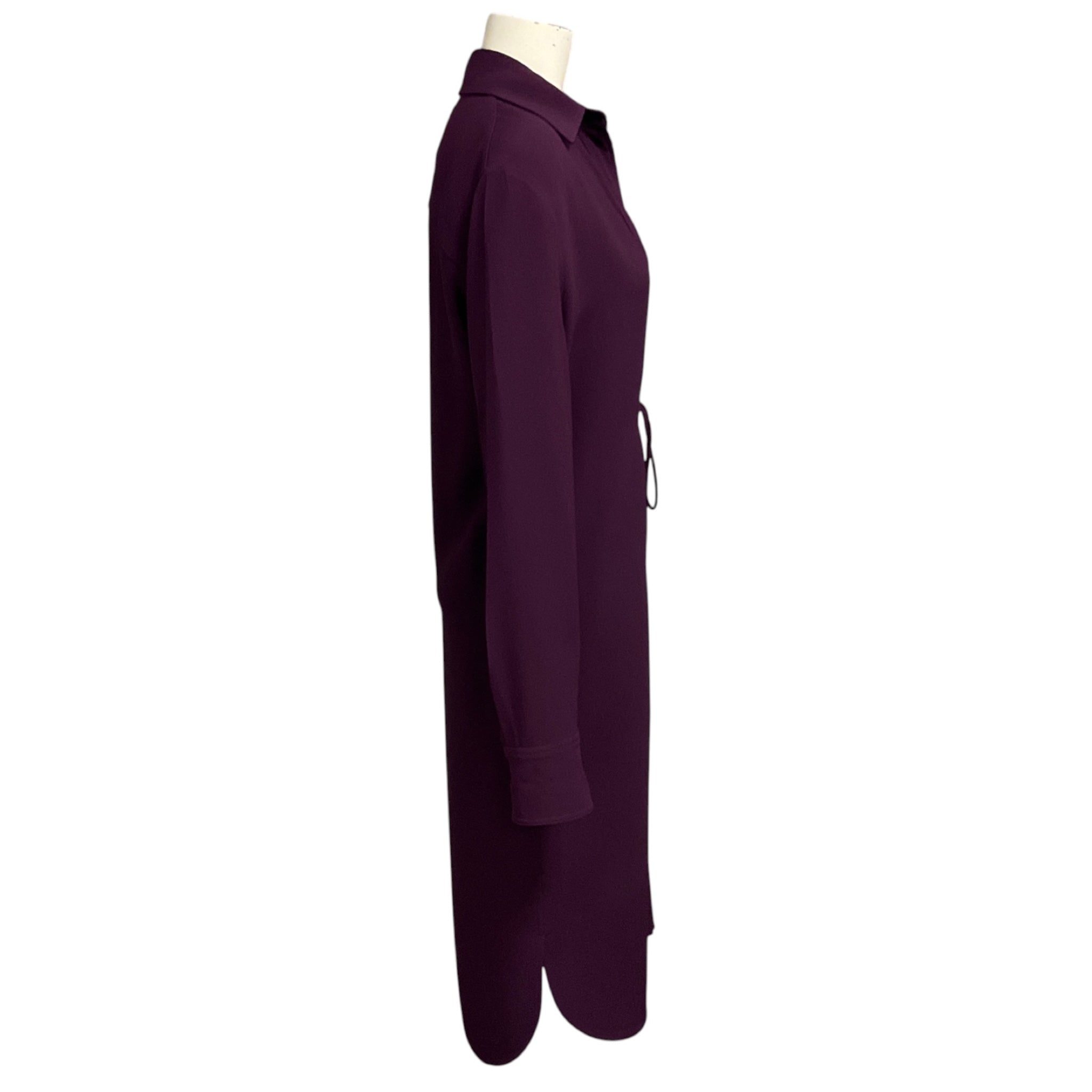 Jil Sander Purple Long Sleeved Crepe Wrap Midi Dress
