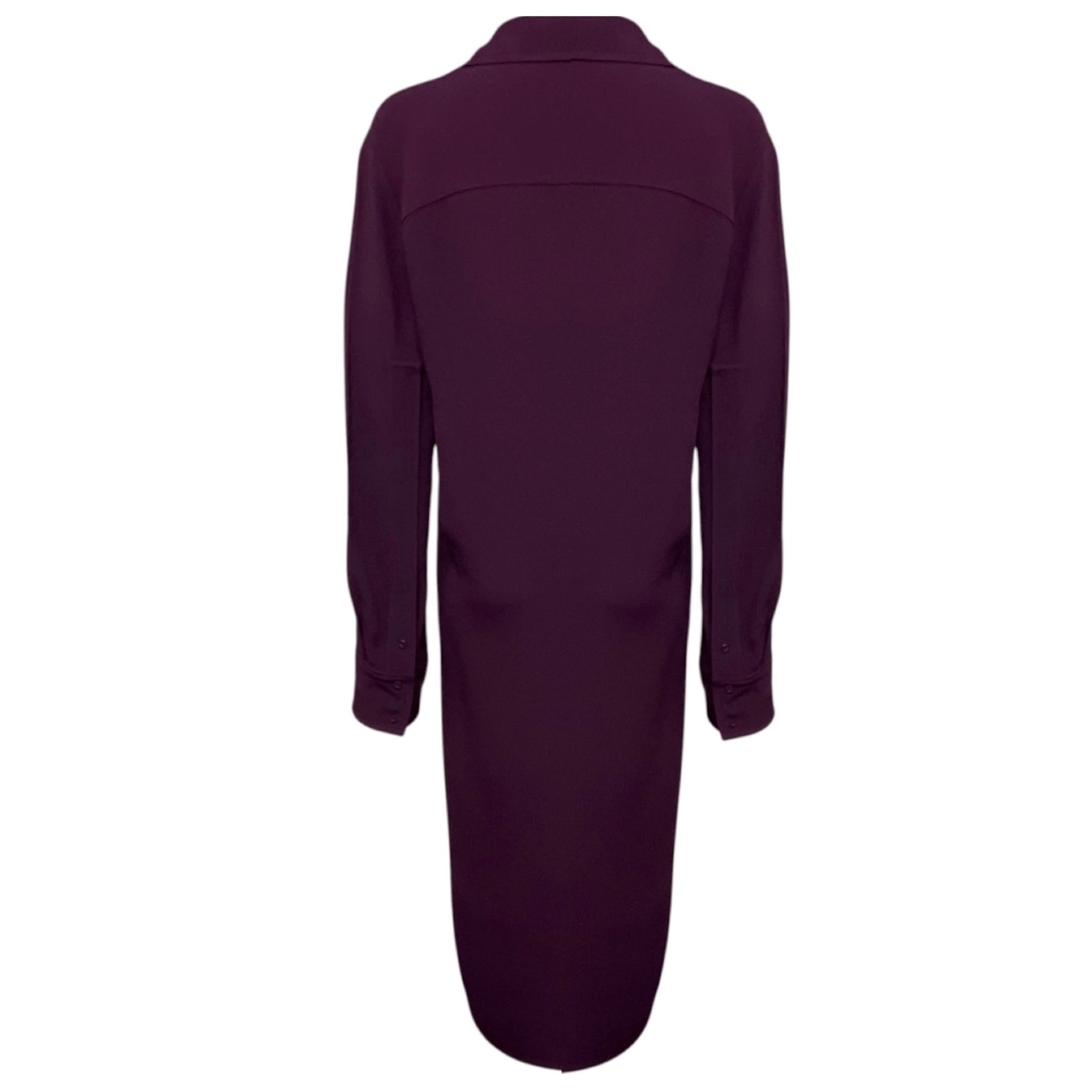 Jil Sander Purple Long Sleeved Crepe Wrap Midi Dress