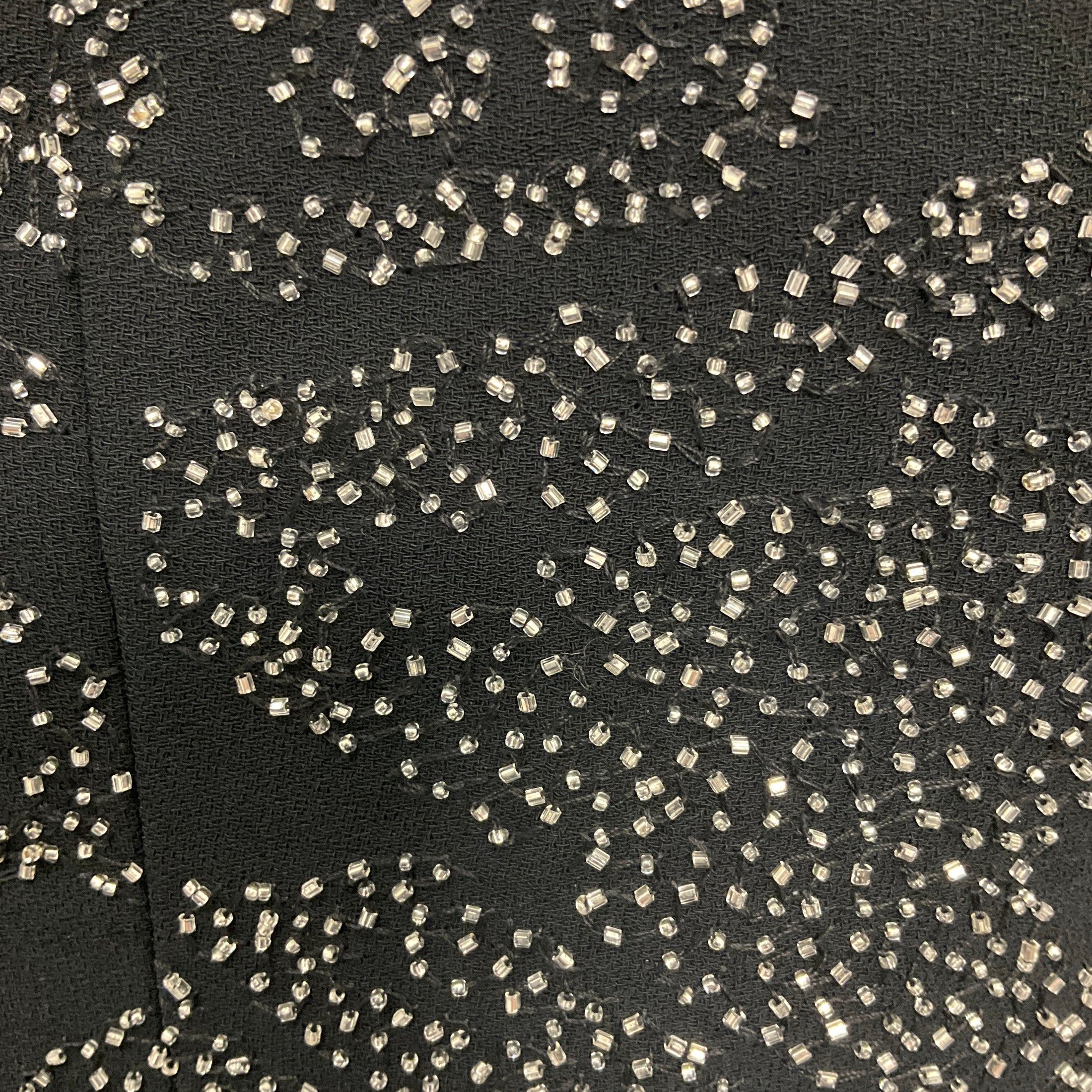 Dries Van Noten Black Bead Embellished Crepe Dress Pants