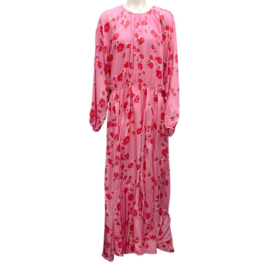 Cynthia Rowley Pink / Red Cherry Blossom Print Belize Silk Maxi Dress