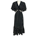 Load image into Gallery viewer, Arias Black / White Polka Dot Print Lace Inset Gia Dress
