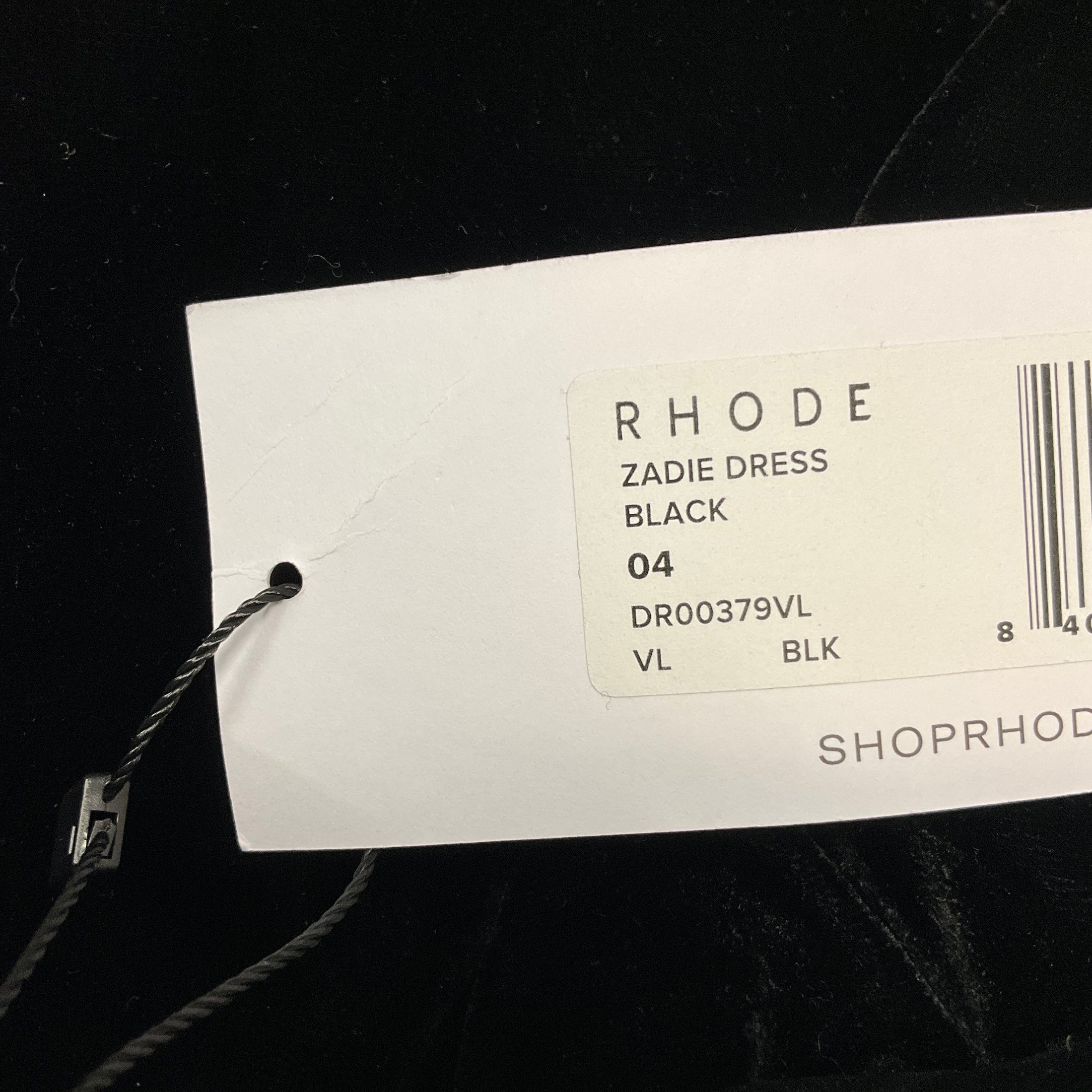 Rhode Black Zadie Cut Out Velvet Mini Dress