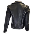 Load image into Gallery viewer, Nour Hammour Black Lace Detail Moto Zip Lambskin Leather Jacket
