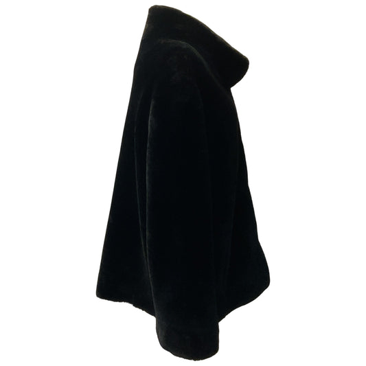 Nour Hammour Black Lamb Shearing Jacket