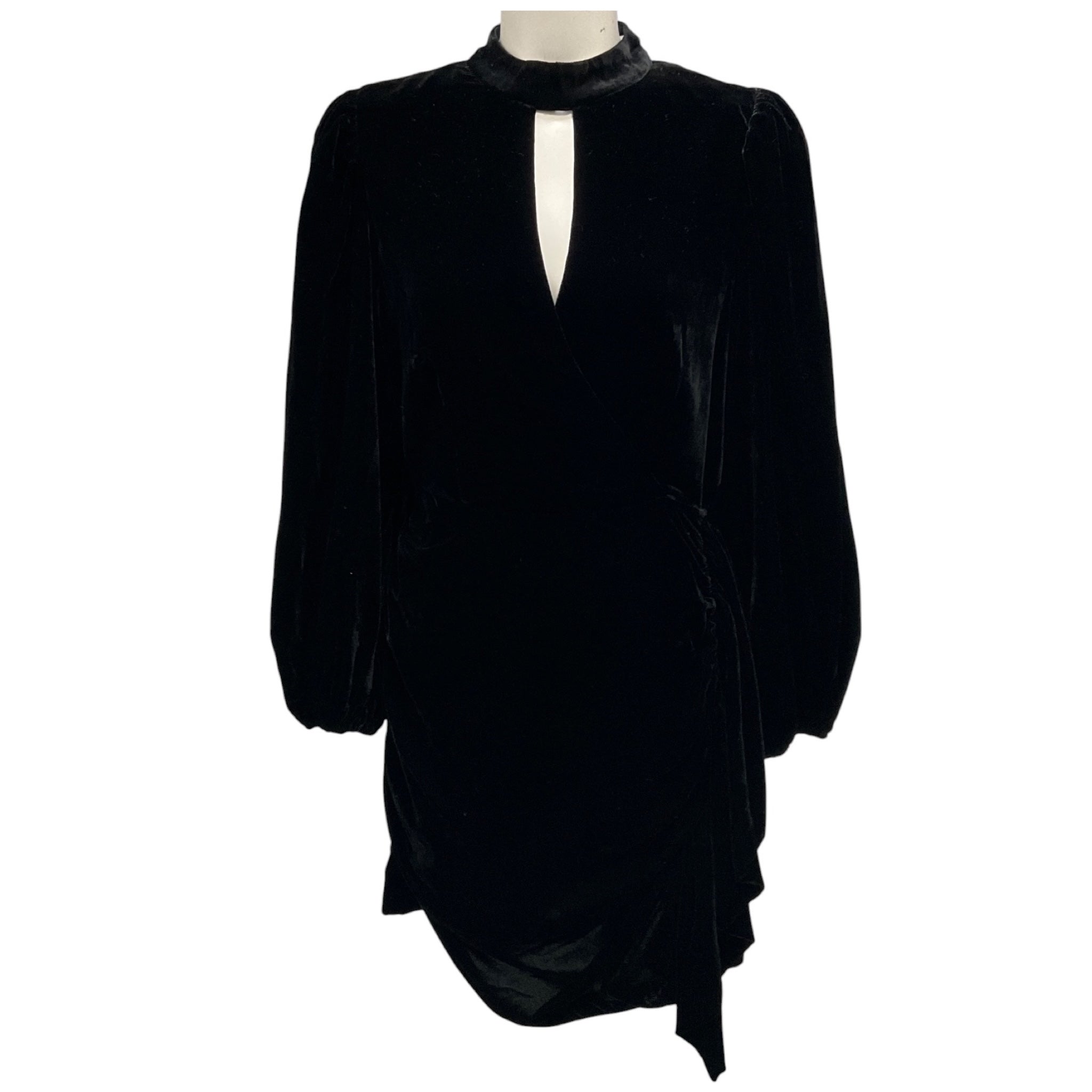 Rhode Black Zadie Cut Out Velvet Mini Dress