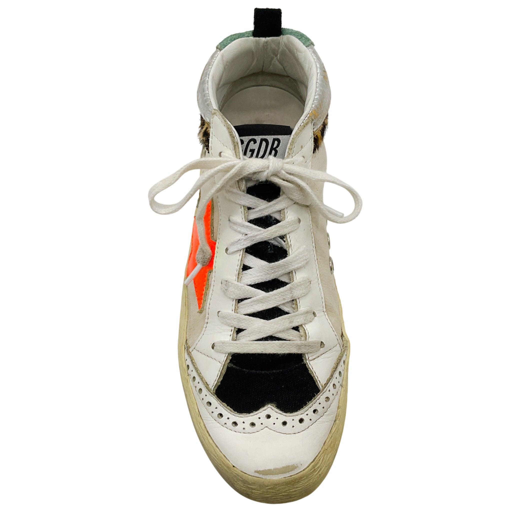 Golden Goose Deluxe Brand White / Orange Mid Star Sneakers