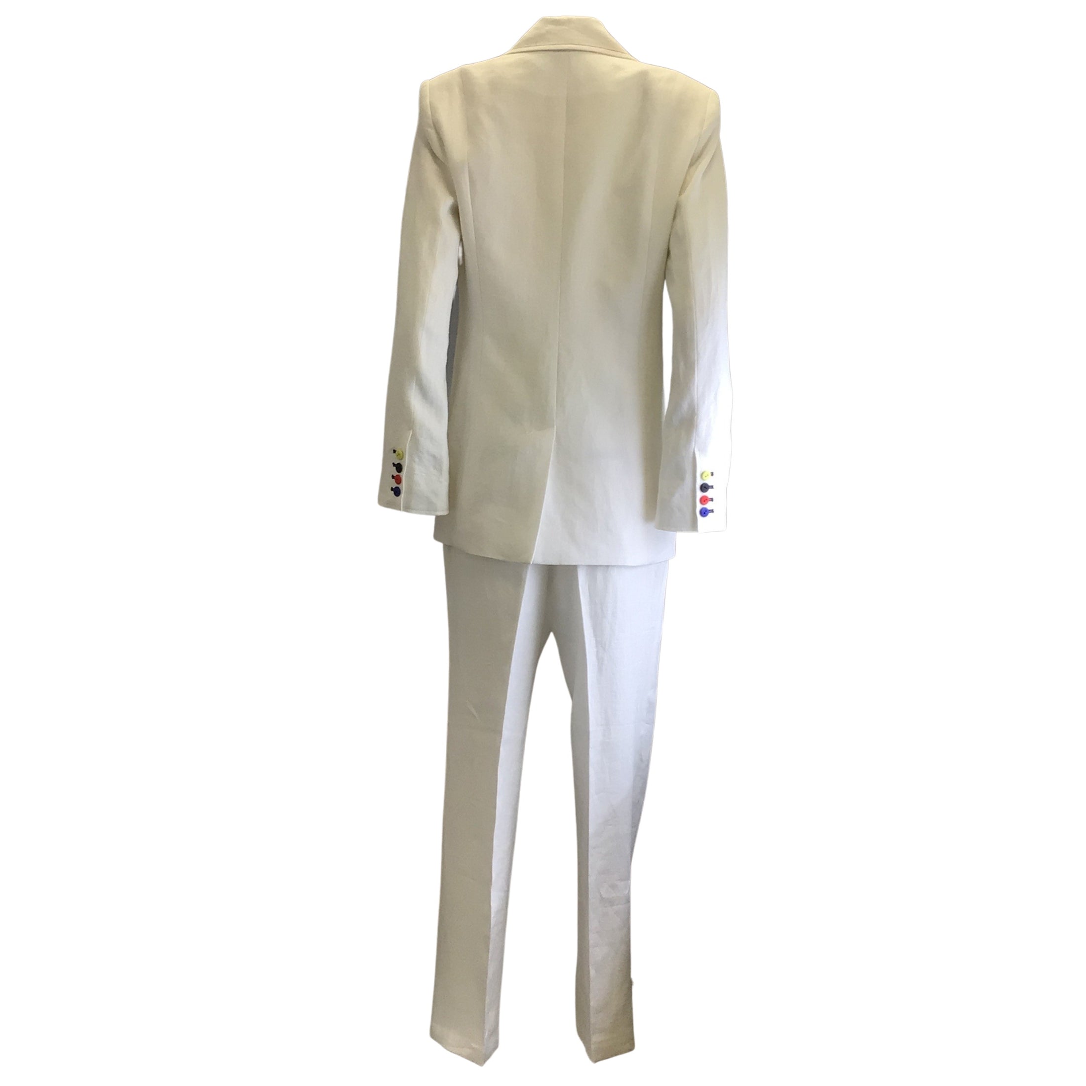 Christopher John Rogers Ivory Multi Three-Piece Linen Suit Set