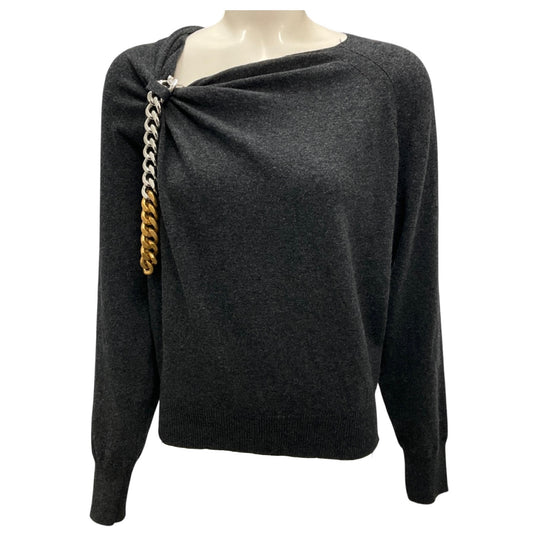 Stella McCartney 2024 Dark Grey Melange Chain Embellished Jumper