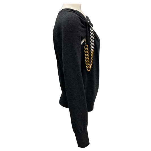 Stella McCartney 2024 Dark Grey Melange Chain Embellished Jumper