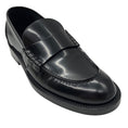 Load image into Gallery viewer, Chanel 2023 Black / Gold Logo Embellished Shiny Calfskin Leather Loafers
