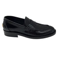 Load image into Gallery viewer, Chanel 2023 Black / Gold Logo Embellished Shiny Calfskin Leather Loafers
