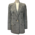 Load image into Gallery viewer, Alexander Wang Black / White Glen Plaid Blazer with Silver Button

