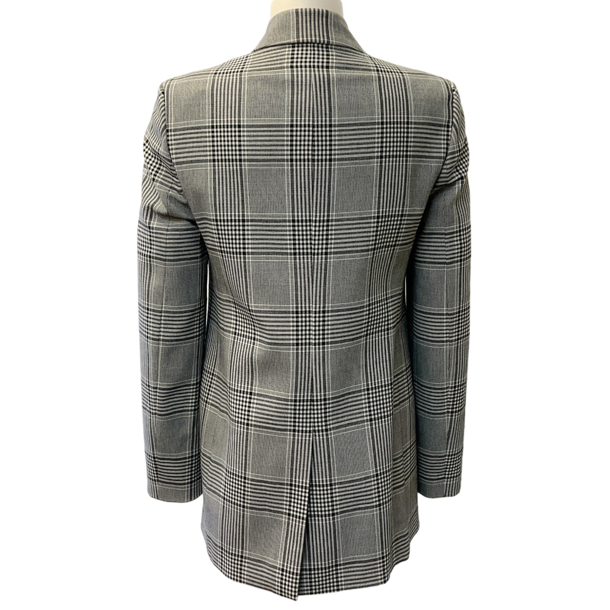 Alexander Wang Black / White Glen Plaid Blazer with Silver Button