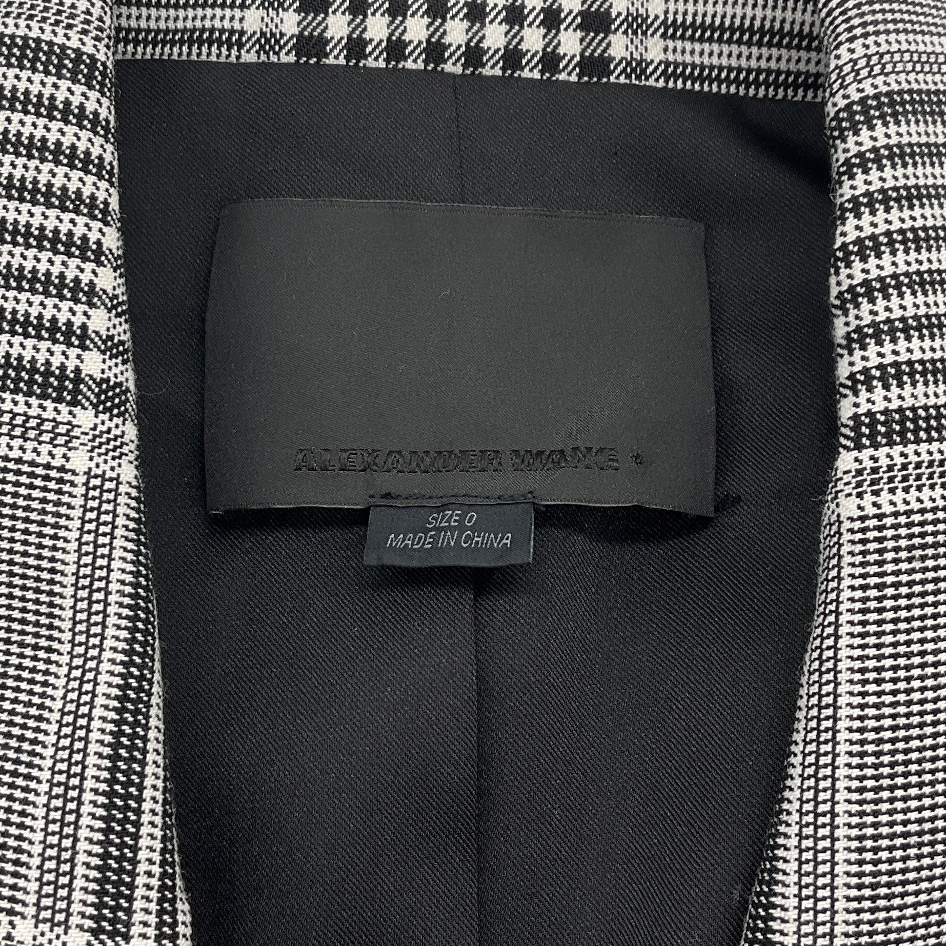 Alexander Wang Black / White Glen Plaid Blazer with Silver Button