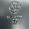 Load image into Gallery viewer, Chanel 2023 Black / Gold Logo Embellished Shiny Calfskin Leather Loafers
