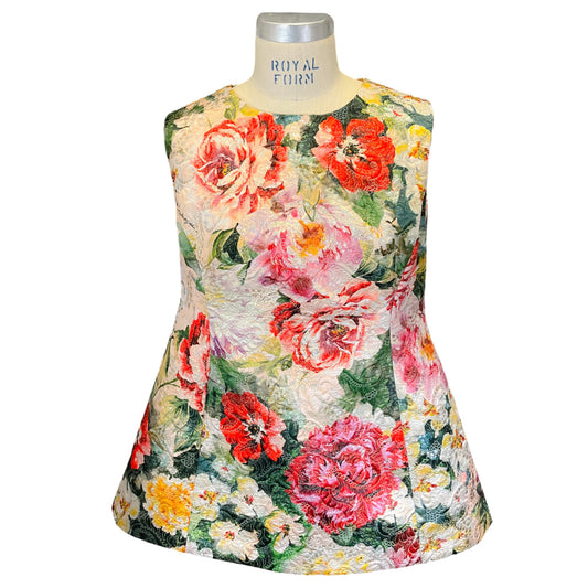 Dolce & Gabbana Multi Metallic Floral Jacquard Sleeveless Top