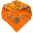 Load image into Gallery viewer, Hermes Orange Multi L'Arbre de Vie Printed Square Silk Twill Scarf
