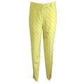 Load image into Gallery viewer, Dries van Noten Beige / Neon Yellow Striped Crepe Trousers / Pants
