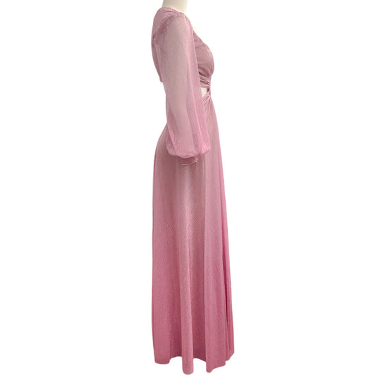 PatBO Pink Metallic Cut Out Gown