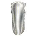 Load image into Gallery viewer, Brunello Cucinelli Ivory / Charcoal Grey Striped Sleeveless Silk Top with Monili
