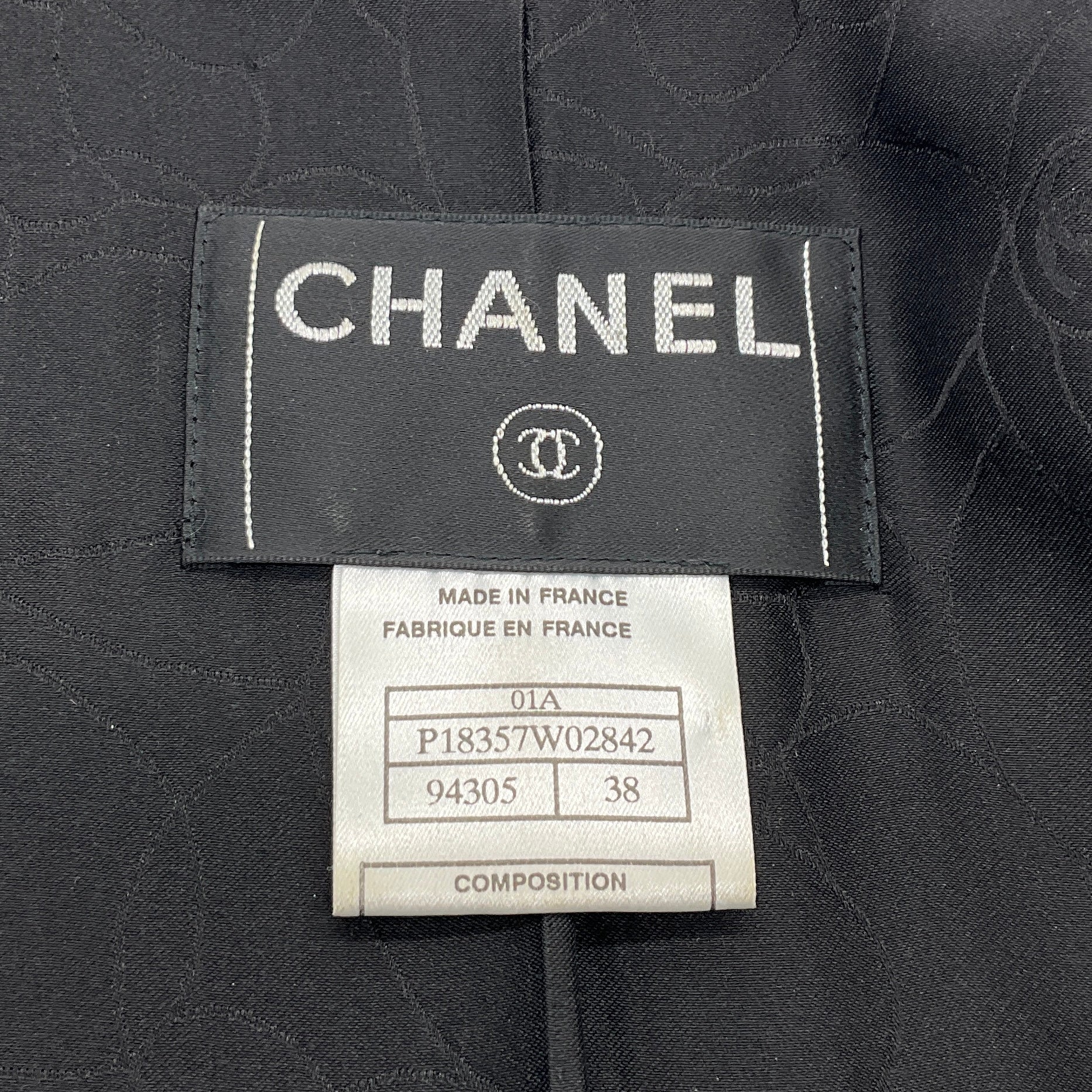 Chanel Black Velvet Silver Sequined Lace Open Jacket