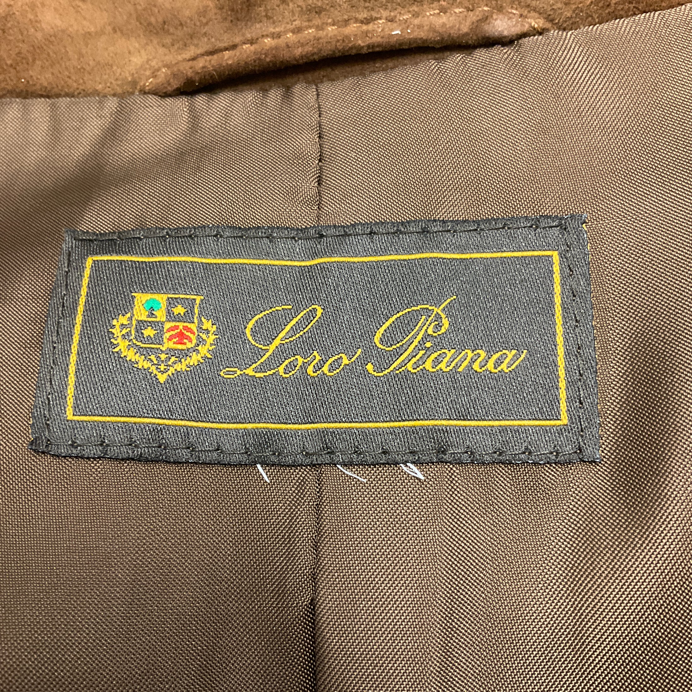 Loro Piana Brown Button Front Suede Leather Jacket