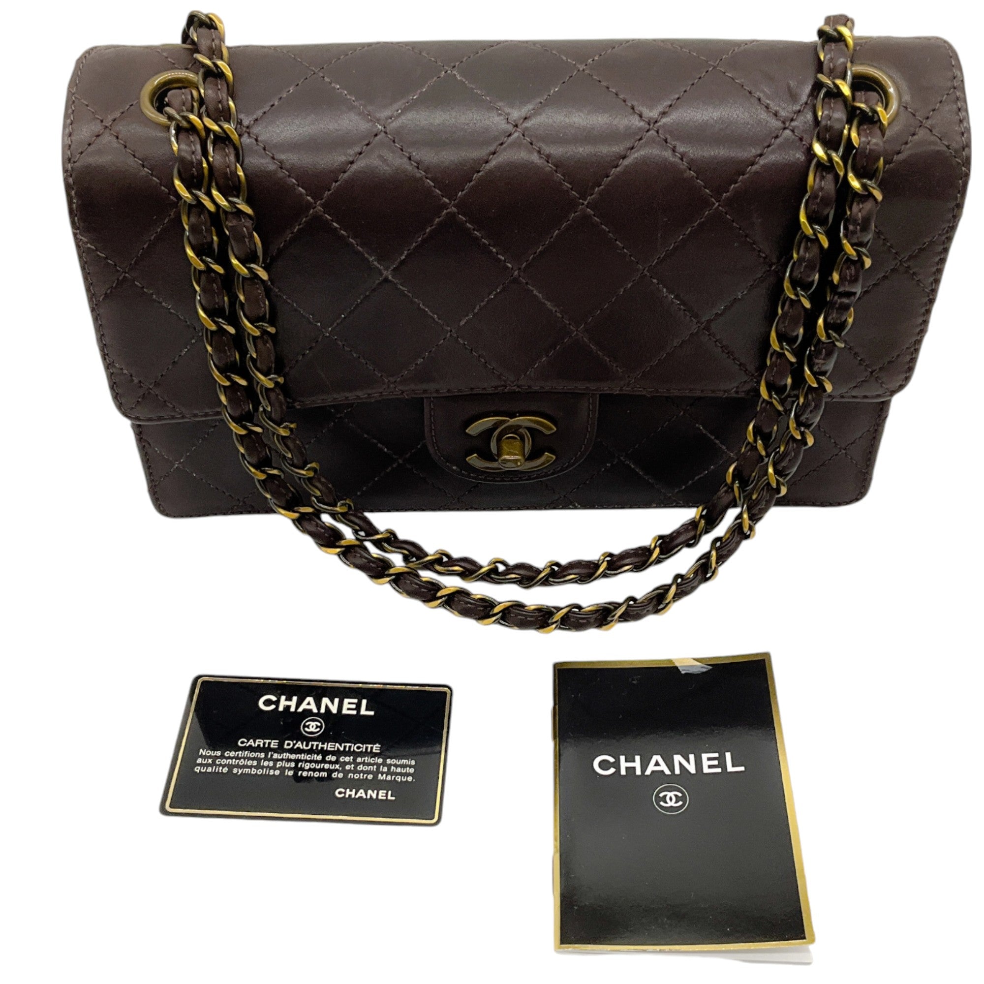 Chanel 1994-1996 Brown Lambskin Medium Flap Bag