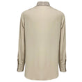 Load image into Gallery viewer, Brunello Cucinelli Taupe Grey / Silver Monili Bead Embellished Silk Chiffon Blouse
