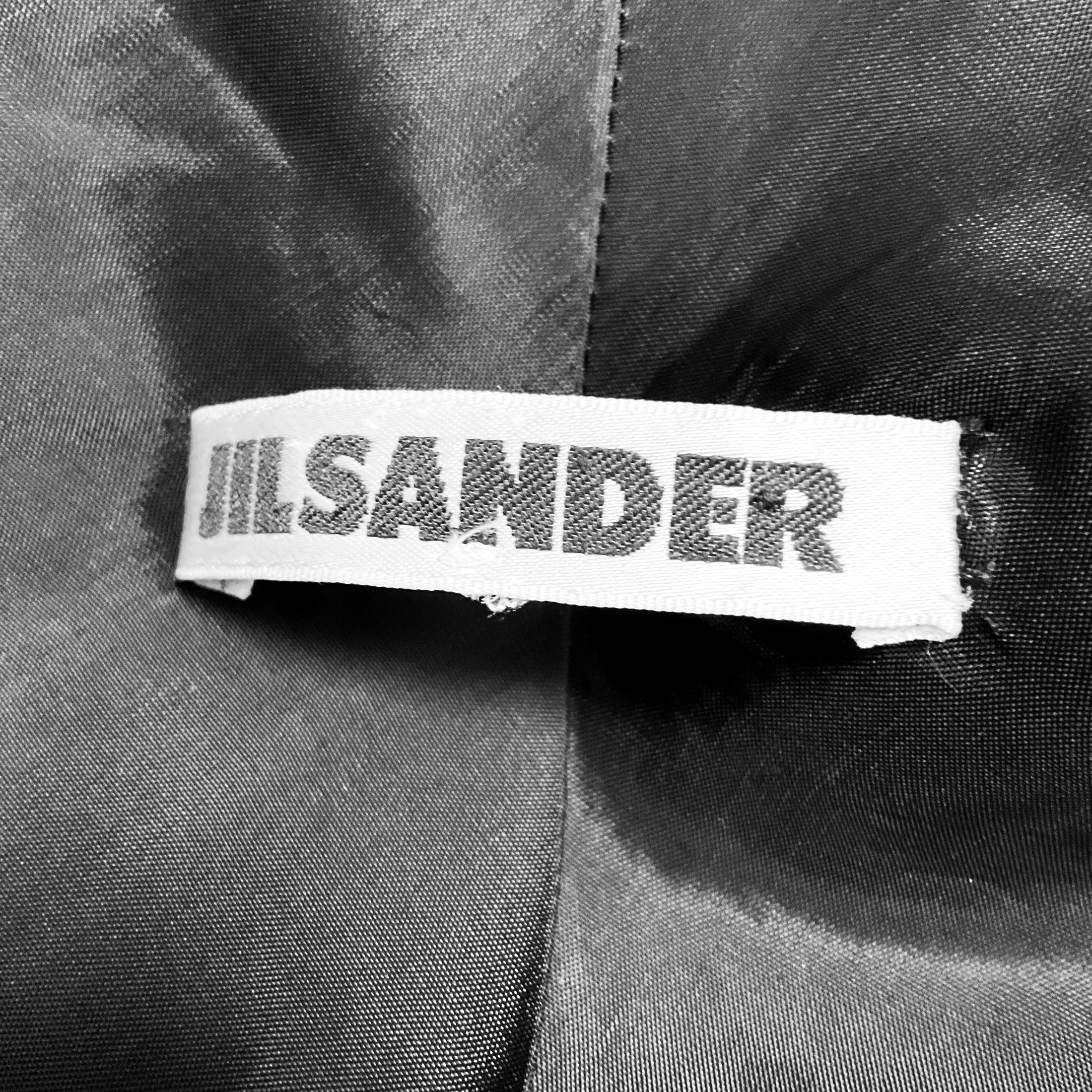 Jil Sander Black Mandarin Collar Sheer Crepe Jacket